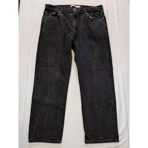 Levis 505 Regular Fit Jeans Mens 42x32 Faded Black Straight Leg Denim